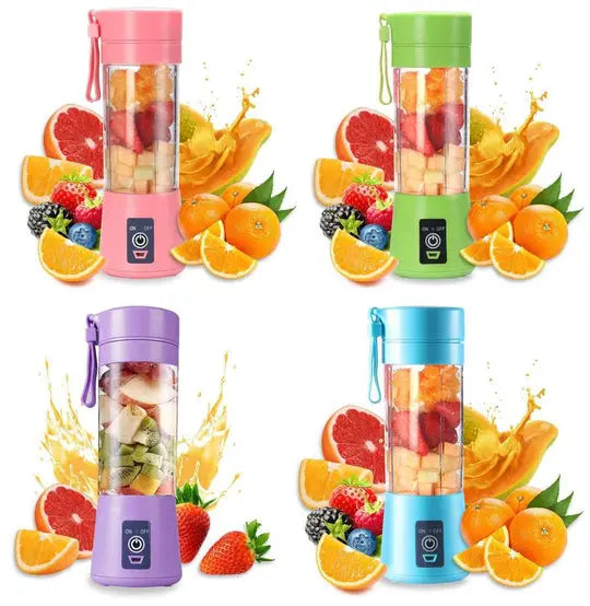 Portable Rechargeable Juicer Blender - 6 Blades, Electric, Mini Size