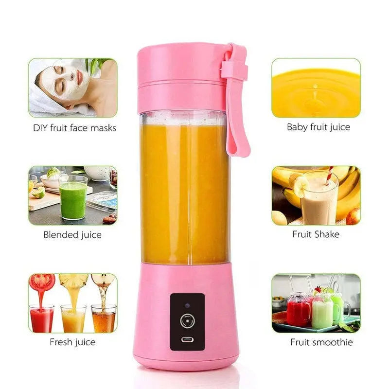 Portable Rechargeable Juicer Blender - 6 Blades, Electric, Mini Size