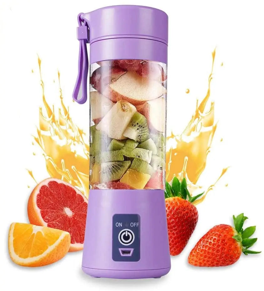 Portable Rechargeable Juicer Blender - 6 Blades, Electric, Mini Size