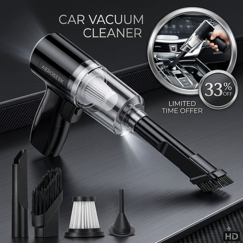 Portable Car Vacuum Cleaner – 3-in-1 | 4 Attachments